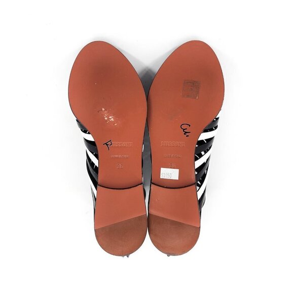 MISSONI Strappy Black White Leather Flat Sandals New Floor Model - Picture 9 of 10